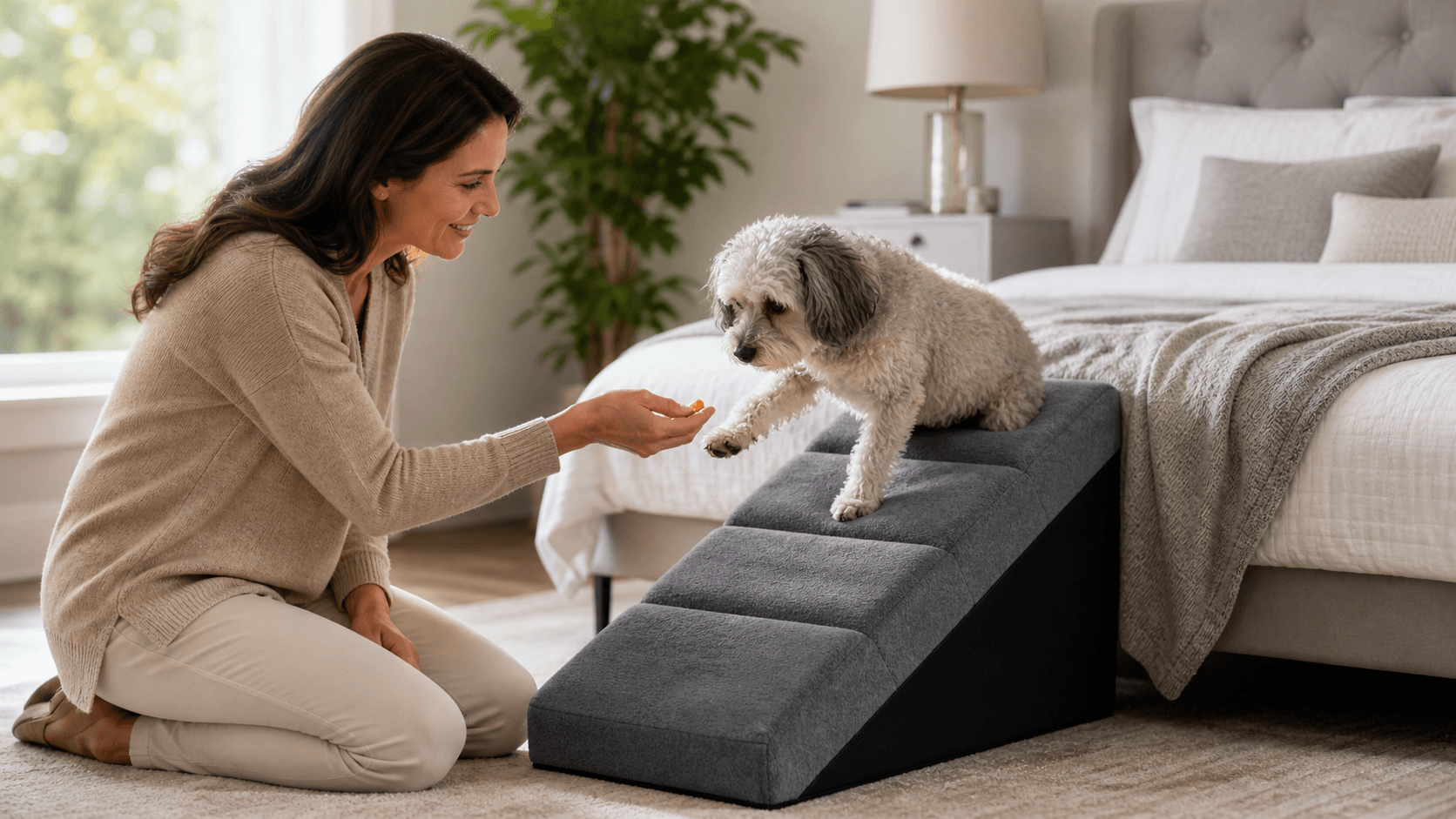 Training Anxious Pets to Trust a Foam Dog Ramp Indoors